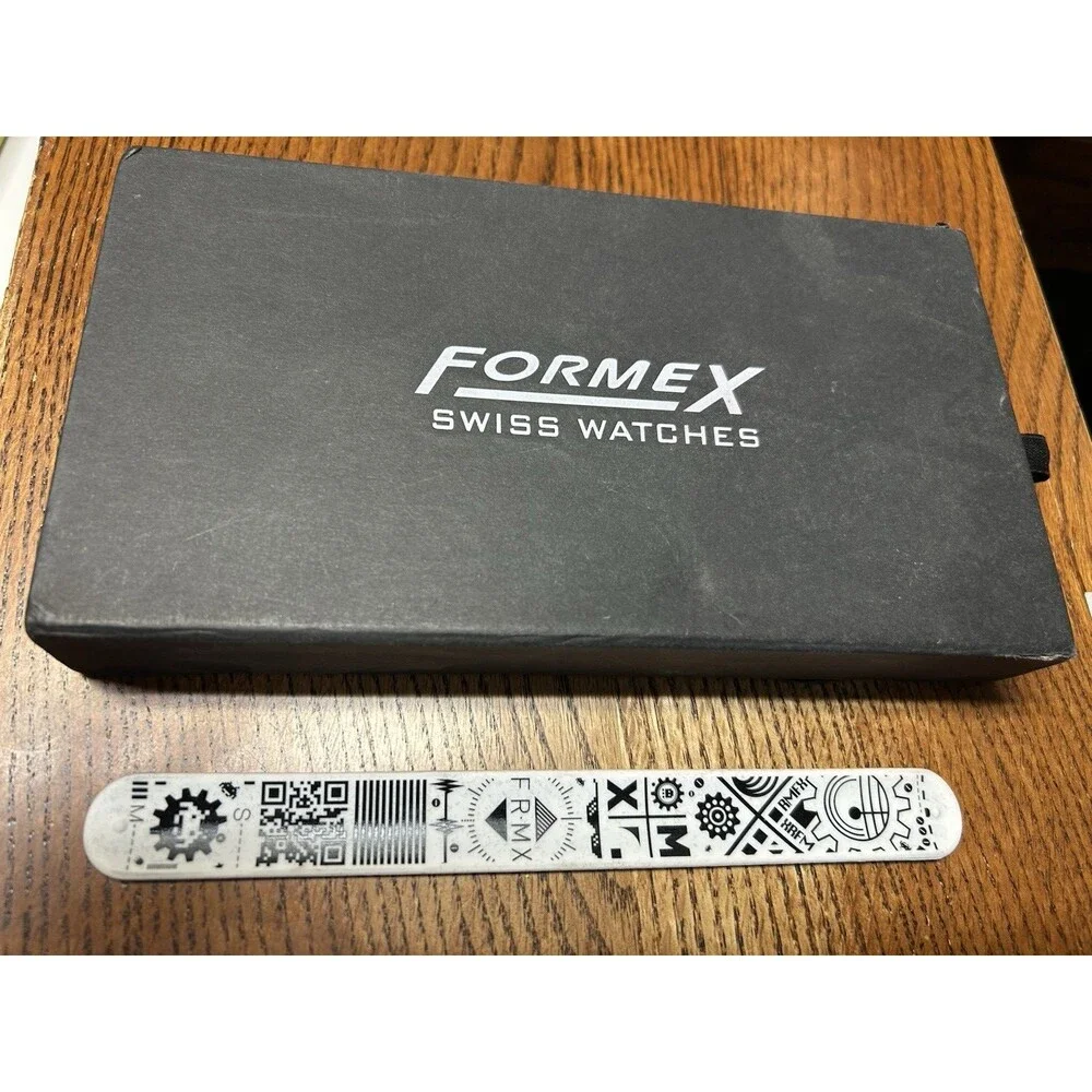Formex Swiss Watch Band Storage Box with White and Black Wrap Around Bracelet